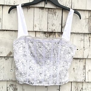 Free People White Lace Crop Top